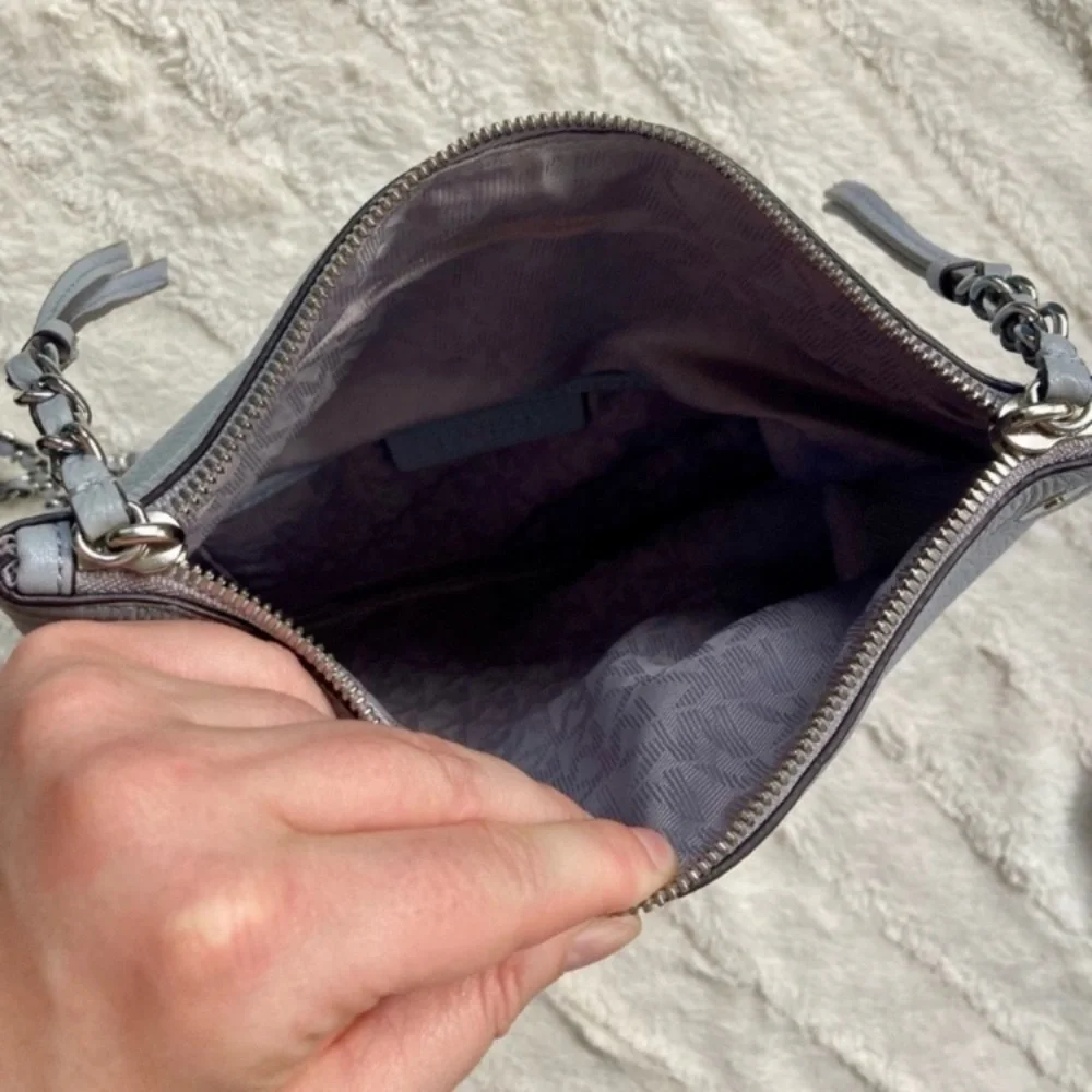 Michael Kors Corrine Crossbody Bag Dove Grey Leather - Picture 15 of 17